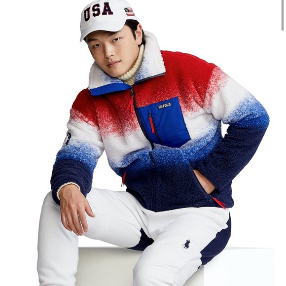 NWT Polo Ralph Lauren Men's Olympics Heavy Pile Fleece Jacket Large L